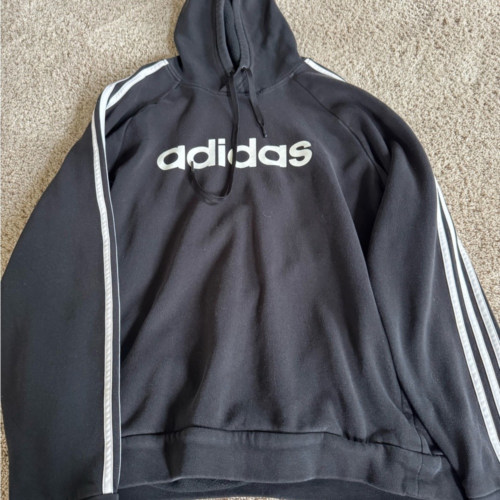 Adidas Black Pullover with White Accents